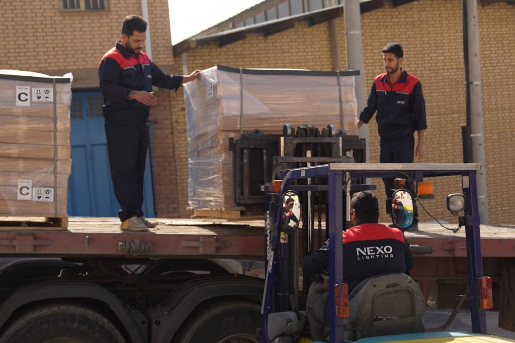 nexo, loading and shipping lighting products
