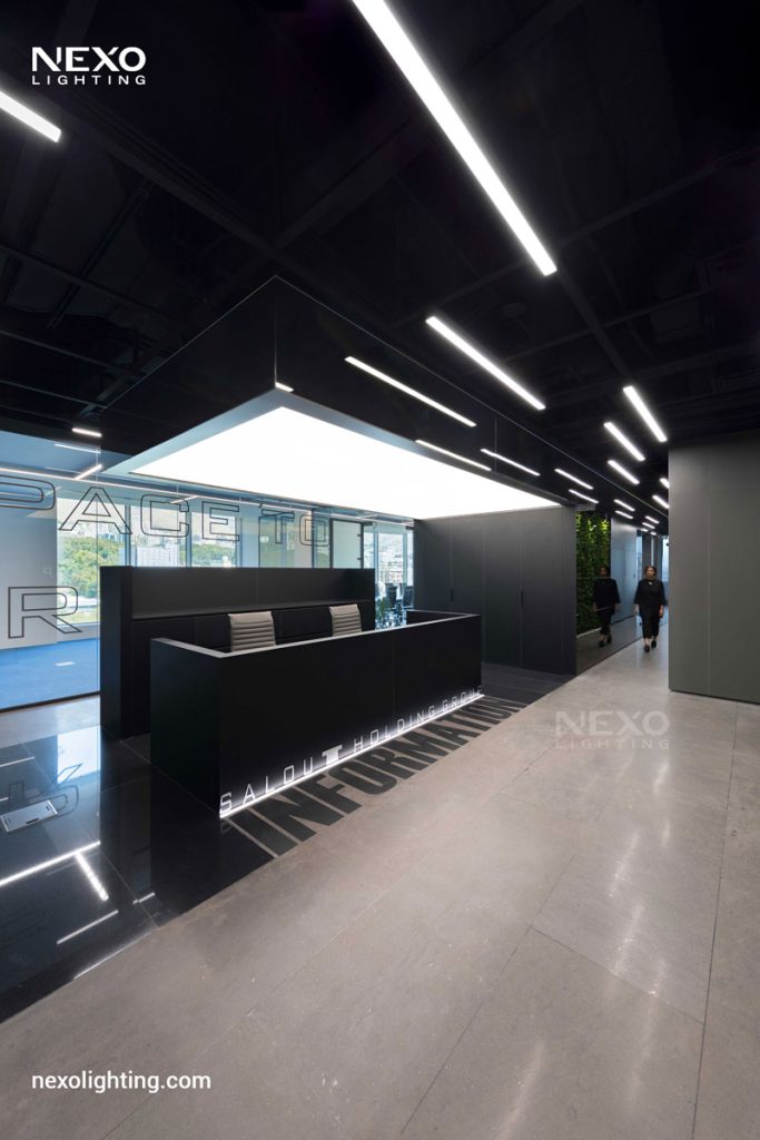 The NEXO linear lights in Reflection office