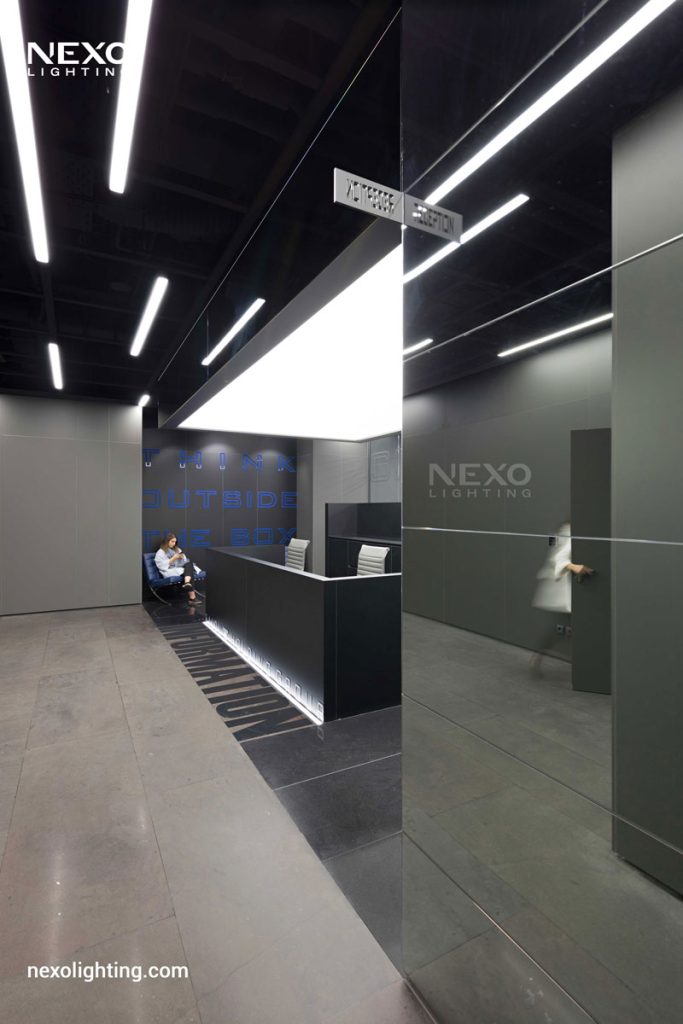 The NEXO linear lights in Reflection office