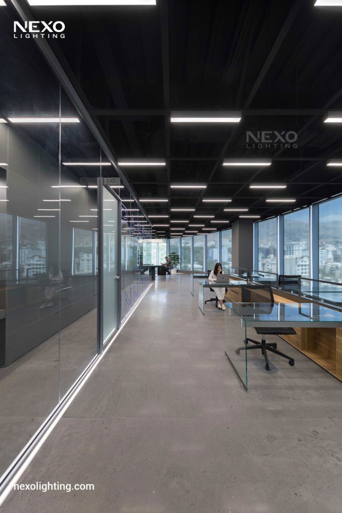 The NEXO linear lights in Reflection office