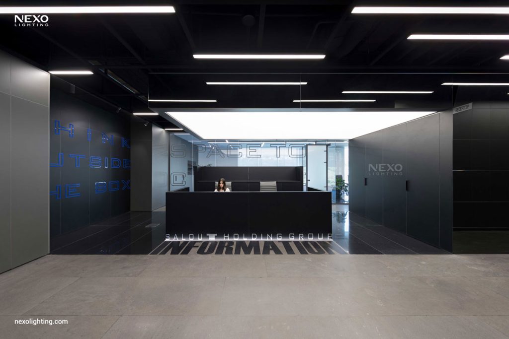 The NEXO linear lights in Reflection office
