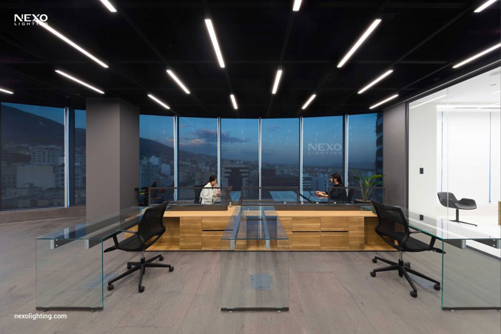 The NEXO linear lights in Reflection office