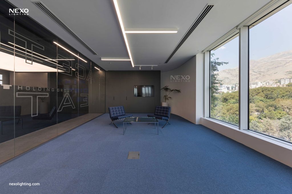 The NEXO linear lights in Reflection office