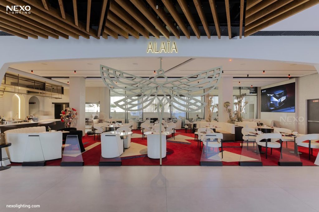 lighting design of ALAÏA Restaurant, NEXO