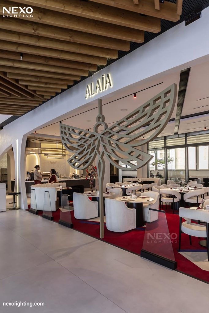 lighting design of ALAÏA Restaurant, NEXO