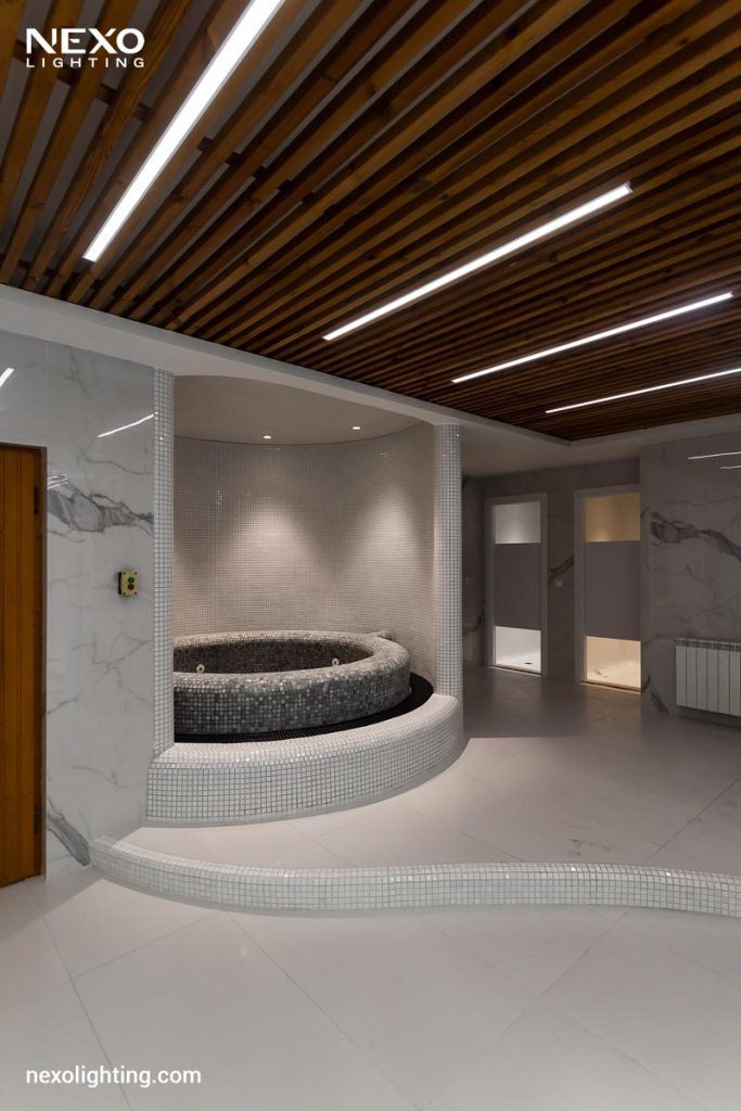 Swimming Pool lighting with ip-rated linear lights