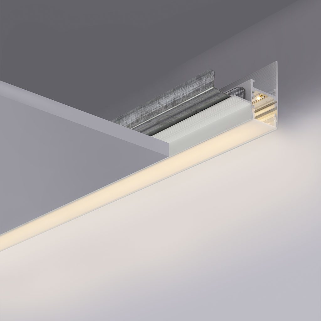 CORNER LINE is a family of linear lighting used as indirect lighting and decorative purposes.